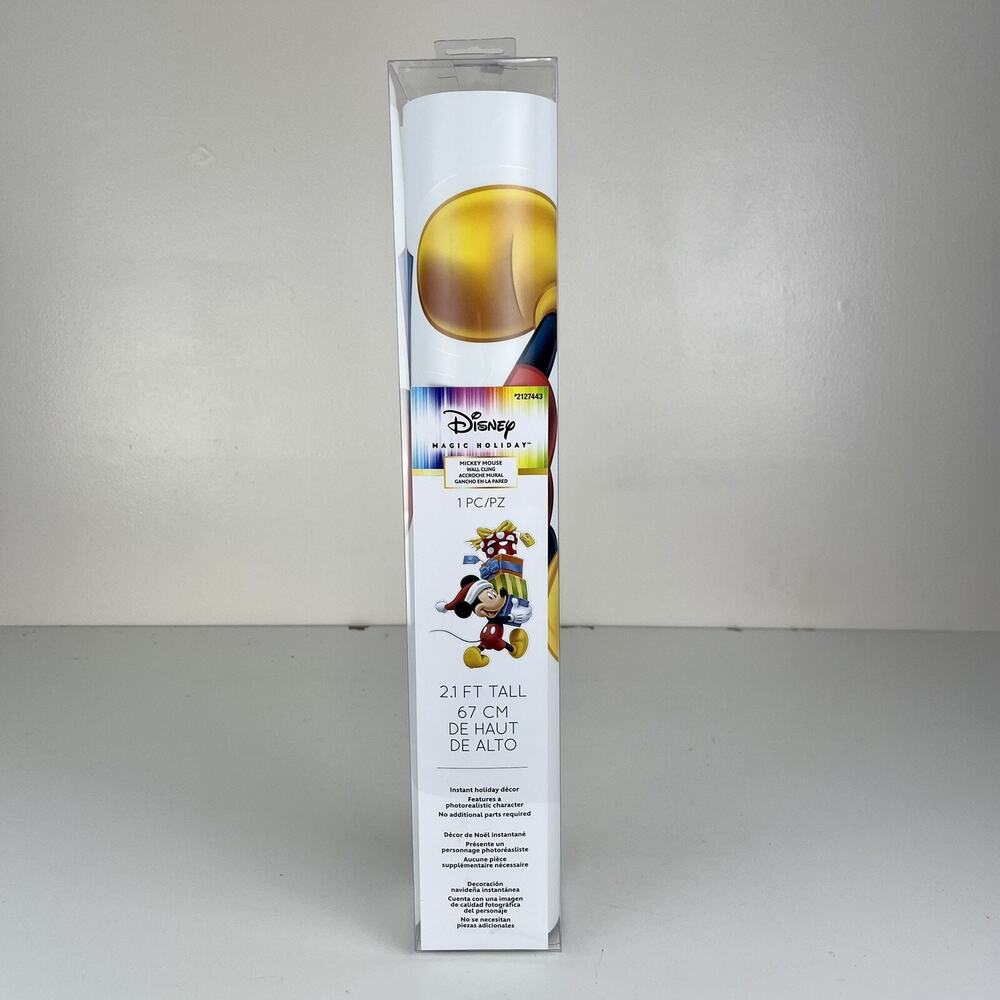 Disney Mickey Mouse Christmas Magic Indoor Wall Cling 2.1 Ft Tall Reusable